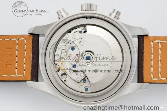 MIROTIME 0326 Bright Pilot Chrono SS AZF 1:1 Best Edition Green Dial on Brown Leather Strap A 7059